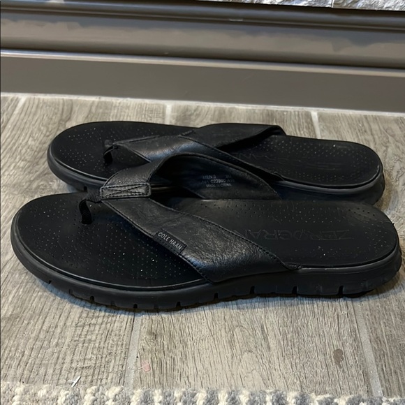 Cole Haan Zero Grand Men's Black Leather Summer Sandals size 9 - Picture 5 of 11
